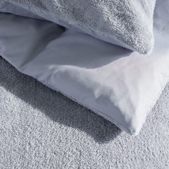 Parure de lit - TODAY - Teddy - 2 personnes - 220 x 240 cm - Gris uni