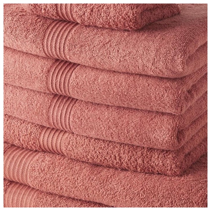 TODAY Lot de 4 Serviettes Invité 30x50 cm + 4 Serviettes de Bain 50x100 cm + 2 Draps de Bain 70x130 cm 100% coton Terracotta TODAY Lot de 4 Serviettes Invité 30x50 cm + 4 Serviettes de Bain 50x100 cm + 2 Draps de Bain 70x130 cm 100% coton Terracotta