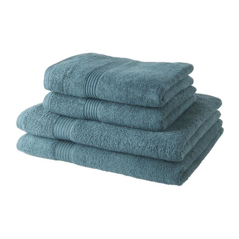 2 Serviettes de bain TODAY 50x90 + 2 Draps de bain 70x130 cm 100% Coto