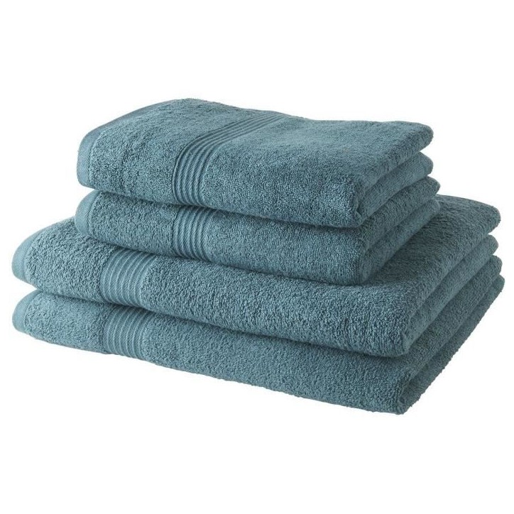 2 Serviettes de bain TODAY 50x90 + 2 Draps de bain 70x130 cm 100% Coton - Paon 2 Serviettes de bain TODAY 50x90 + 2 Draps de bain 70x130 cm 100% Coton - Paon