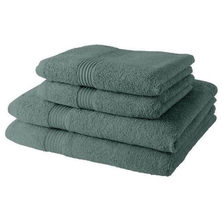 2 Serviettes de bain TODAY 50x90 + 2 Draps de bain 70x130 cm 100% Coton - Celadon 2 Serviettes de bain TODAY 50x90 + 2 Draps de bain 70x130 cm 100% Coton - Celadon