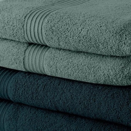 Lot de 5 Draps de Bain TODAY 70x130 cm 100% Coton - 3 paon + 2 celadon