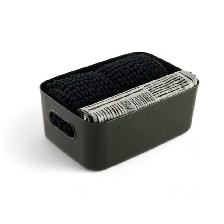 Set de douche - TODAY - UTILITY - Panier, tapis, rideau - Black Set de douche - TODAY - UTILITY - Panier, tapis, rideau - Black