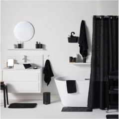 Set de douche - TODAY - UTILITY - Panier, tapis, rideau - Black