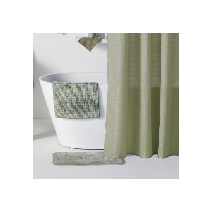 Set de douche - TODAY - UTILITY - Panier, tapis, rideau - Green Set de douche - TODAY - UTILITY - Panier, tapis, rideau - Green