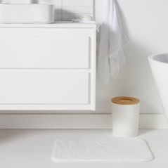 Lot de 6 acc SDB - TODAY - UTILITY - Dist savon, gobelet, porte-brosse a dents, porte savon, brosse WC, poubelle - White