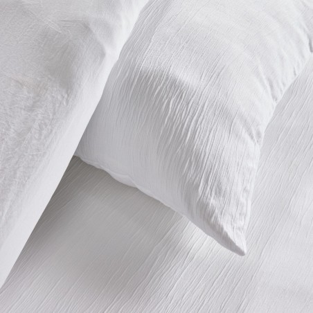 Parure de lit - TODAY - Essential - 2 personnes - 220 x 240 cm - Effet crépon blanc