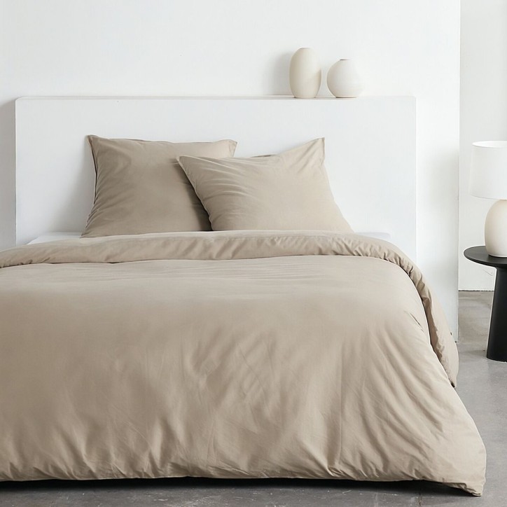 Parure de lit - TODAY - Essential - 2 personnes - 220 x 240 cm - Effet crépon beige Parure de lit - TODAY - Essential - 2 personnes - 220 x 240 cm - Effet crépon beige