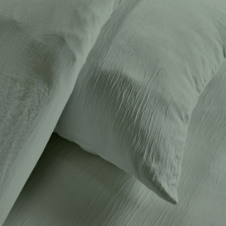 Parure de lit - TODAY - Essential - 2 personnes - 220 x 240 cm - Effet crépon sauge Parure de lit - TODAY - Essential - 2 personnes - 220 x 240 cm - Effet crépon sauge