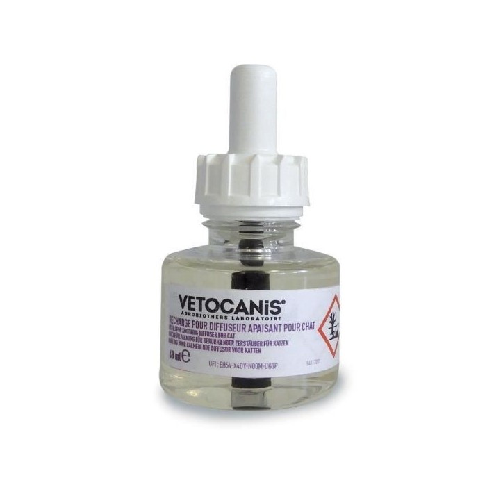 VETOCANIS Recharge pour diffuseur anti-stress pour chat - Efficace 45 jours