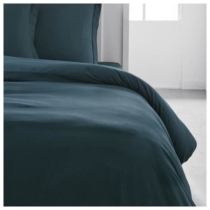 Housse de couette TODAY Essential - 240 x 260 cm - 2 personnes - 100% Coton uni - Paon