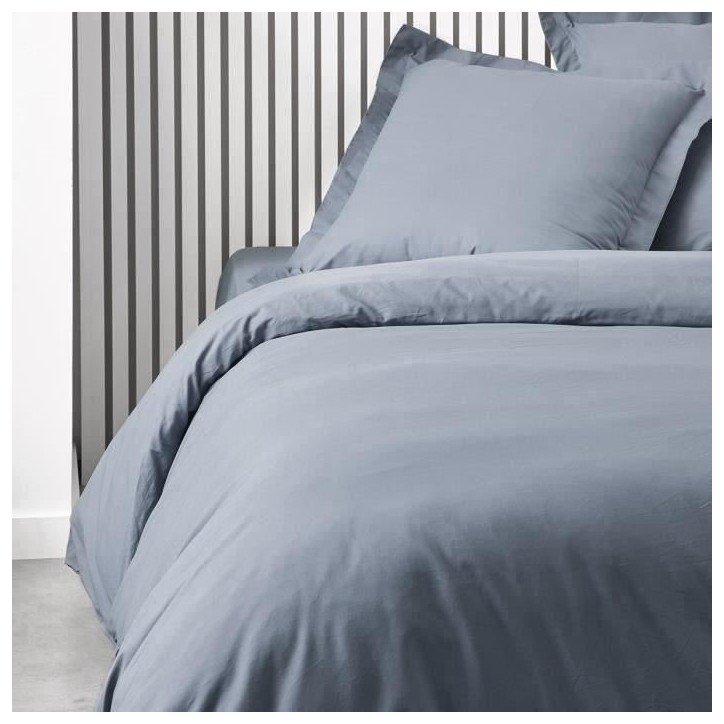 Housse de couette TODAY Essential - 240 x 260 cm - 2 personnes - 100% Coton uni - Denim