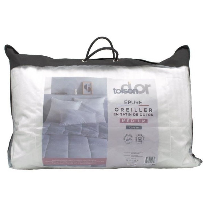 TOISON D'OR - Oreiller Confort Médium - Epure - Blanc - 50 x 75 cm TOISON D'OR - Oreiller Confort Médium - Epure - Blanc - 50 x 75 cm
