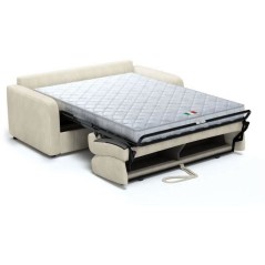 Canapé convertible express - 3 places - TOM - Velours côtelé beige