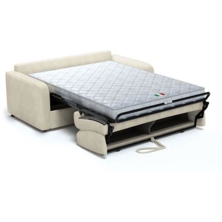 Canapé convertible express - 3 places - TOM - Velours côtelé beige
