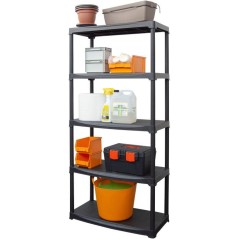 Etagere de rangement - TOOD - ETA 845 - 5 tablettes - Plastique - 80 x 39 x 180 cm - Noir
