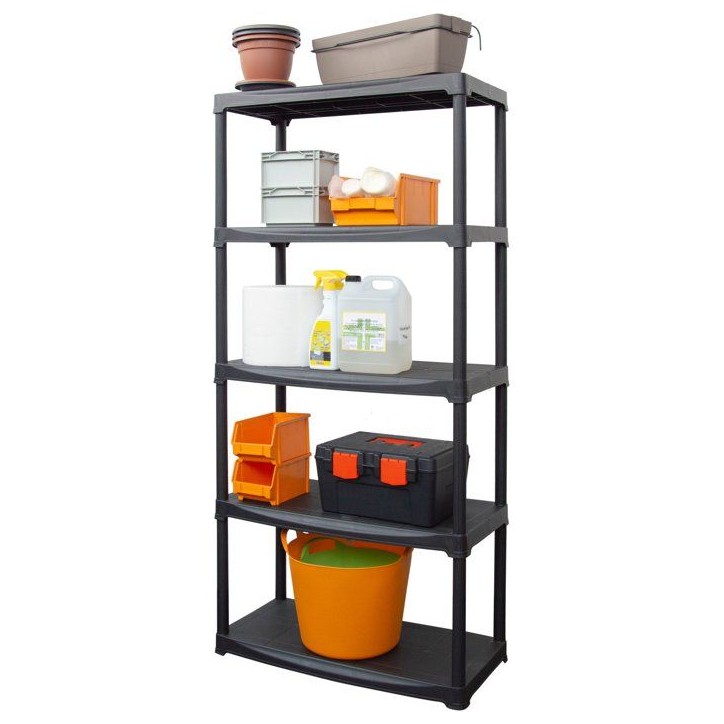 Etagere de rangement - TOOD - ETA 845 - 5 tablettes - Plastique - 80 x 39 x 180 cm - Noir Etagere de rangement - TOOD - ETA 845 - 5 tablettes - Plastique - 80 x 39 x 180 cm - Noir