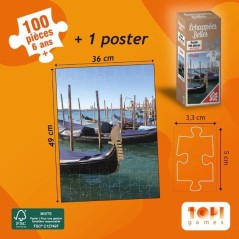 Puzzle - TOPI GAMES - Echappées Belles Venise - 100 pieces - Des 7 an