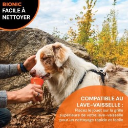 Jouet pour chien - BIONIC - Os - Taille Medium 12 cm - Caoutchouc ultr