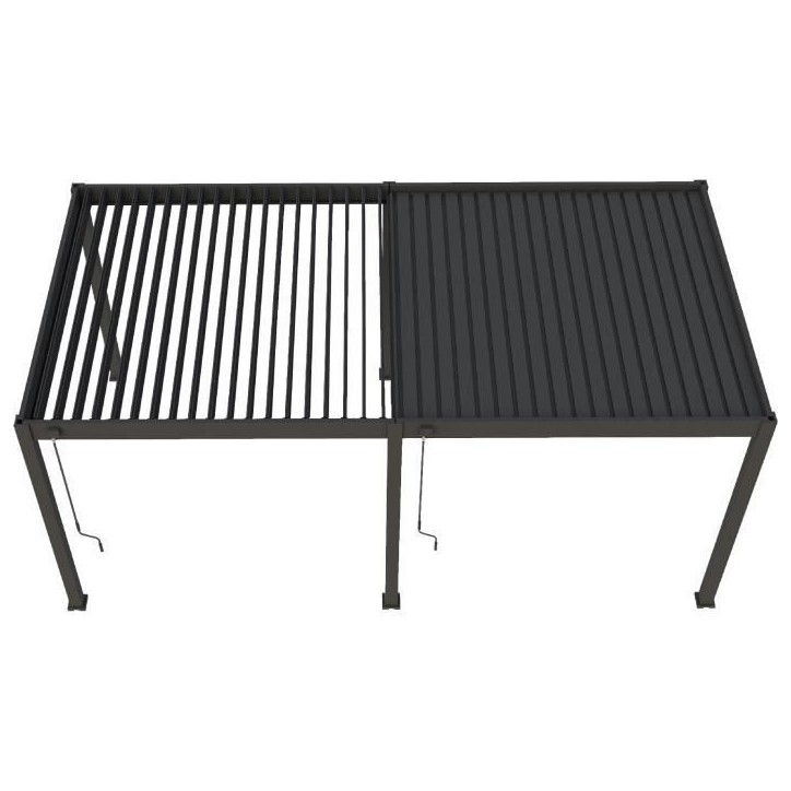 Pergola - Aluminium - OMBREA - Bioclimatique - Anthracite - 3x6 m Pergola - Aluminium - OMBREA - Bioclimatique - Anthracite - 3x6 m