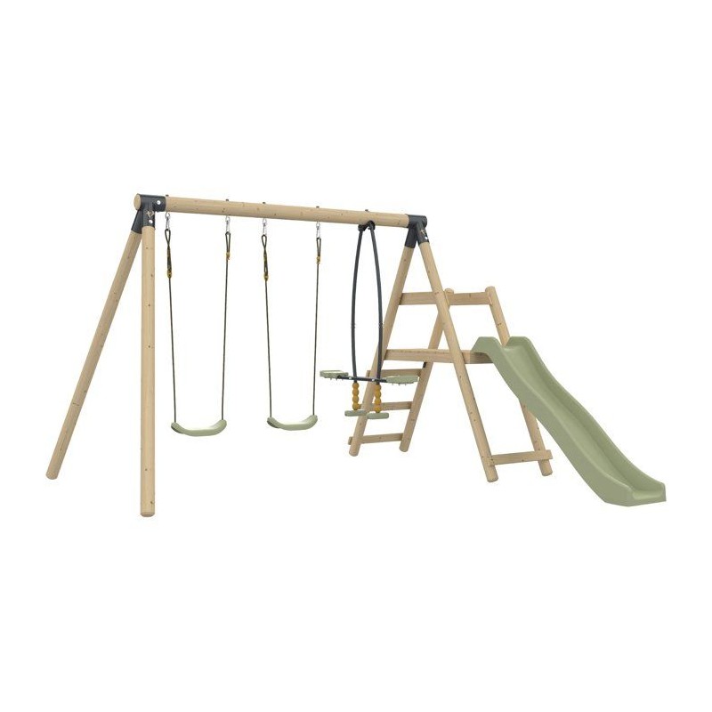 Portique balançoire - 3 agres avec toboggan - SHERWOOD AJONC - TP TOY