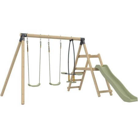 Portique balançoire - 3 agres avec toboggan - SHERWOOD AJONC - TP TOY