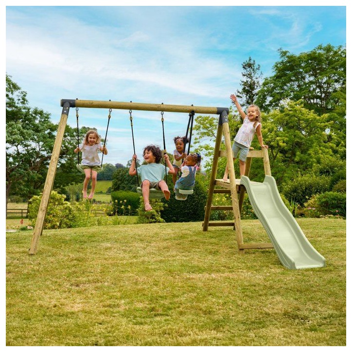 Portique balançoire - 3 agres avec toboggan - SHERWOOD AJONC - TP TOYS Portique balançoire - 3 agres avec toboggan - SHERWOOD AJONC - TP TOYS