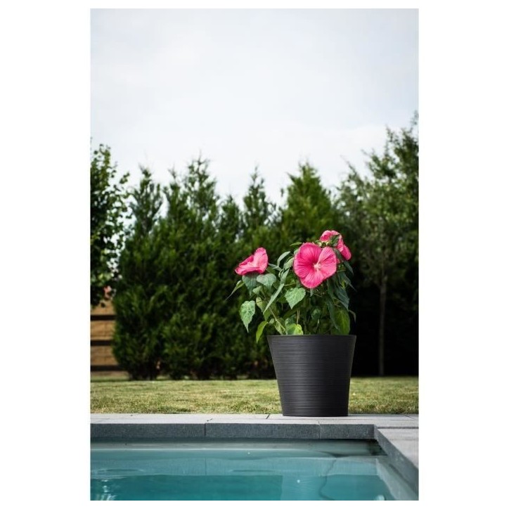 Pot de fleurs - GARDEN ID - Green Care Sense Noir-Anthracite - 50 x 41 cm - Garantie de 10 ans - 100% recyclé - Résistance UV