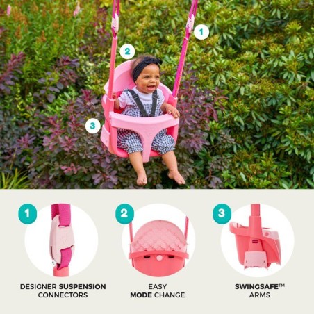 Fauteuil bébé 4-en-1 - TP TOYS - QUADPOD - Rose