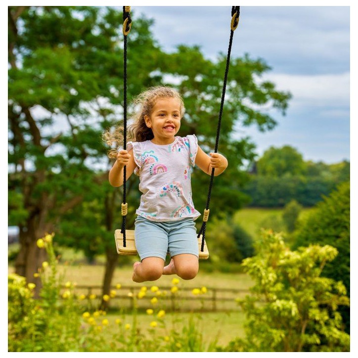 Balançoire - TP TOYS - Bois corde noire - H 300-350 cm
