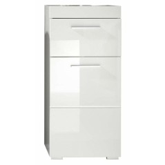 Meuble de salle de bain Rangement bas - 1 porte & 1 tiroir - Blanc - L