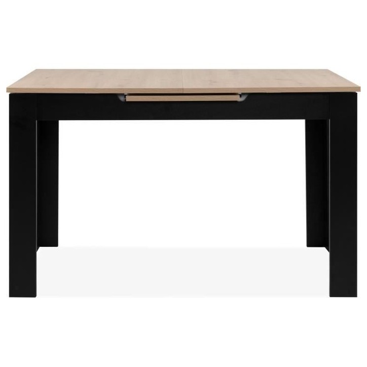 Table extensible - BIRMINGHAM - 80A - Ouverture synchonisée automatique - Chene / noir - 6 / 8 personnes - 125-165 x 75 x 80 cm