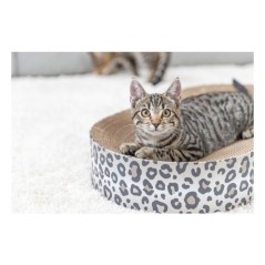 Lit griffoir - TRIXIE - LEO - Carton - 63 x 10 x 35 cm - Creme imprim