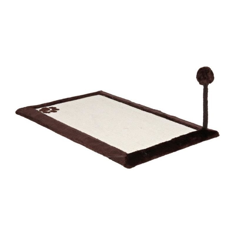 Tapis griffoir - Trixie - 70x45 cm - Sisal/Peluche - Jouet sur ressort