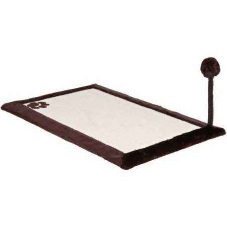 Tapis griffoir - Trixie - 70x45 cm - Sisal/Peluche - Jouet sur ressort