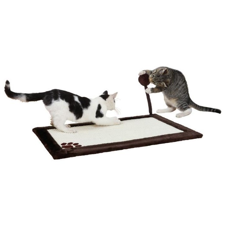 Tapis griffoir - Trixie - 70x45 cm - Sisal/Peluche - Jouet sur ressort - Antidérapant Tapis griffoir - Trixie - 70x45 cm - Sisal/Peluche - Jouet sur ressort - Antidérapant