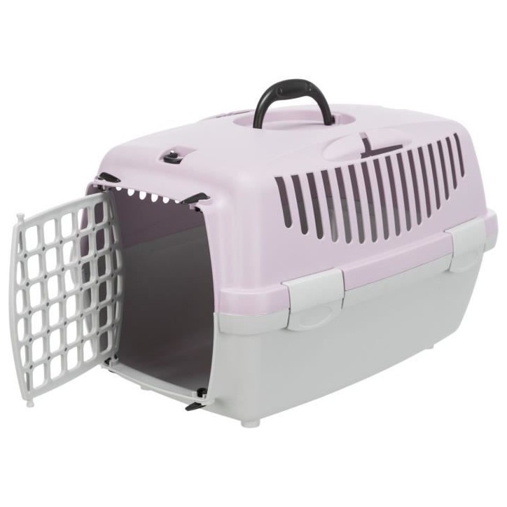TRIXIE Box de transport Capri 2 - XS–S - 37 x 34 x 55 cm - Gris clair et mauve - Pour chien TRIXIE Box de transport Capri 2 - XS–S - 37 x 34 x 55 cm - Gris clair et mauve - Pour chien