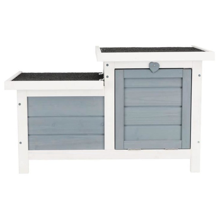 TRIXIE Clapier Habitat Natura - 70 x 43 x 45 cm - Avec deux entrées - Blanc et gris - Pour lapin TRIXIE Clapier Habitat Natura - 70 x 43 x 45 cm - Avec deux entrées - Blanc et gris - Pour lapin
