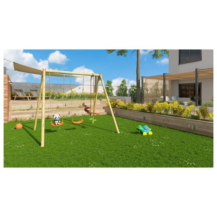 Balançoire en bois enfant - 3 agres - DARIFOU - ALEO BY TRIGANO Balançoire en bois enfant - 3 agres - DARIFOU - ALEO BY TRIGANO