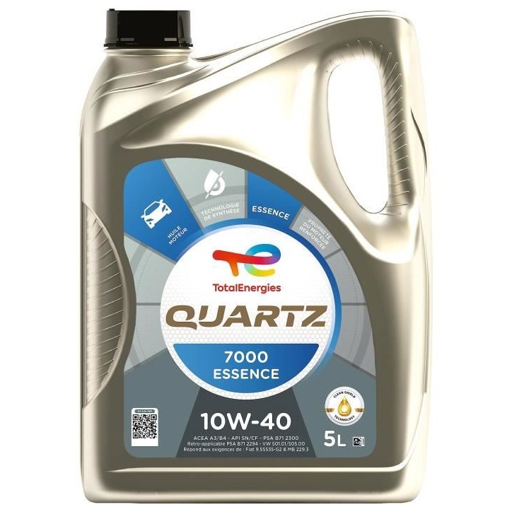 Huile moteur - TotalEnergies - Quartz 7000 essence 10W-40 - 5L