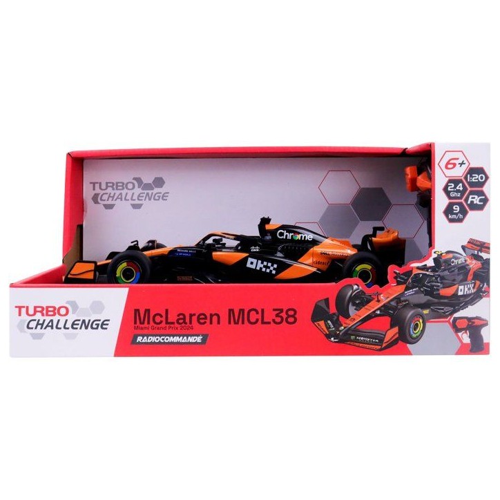Voiture RC F1 McLaren télécommandée - TURBO CHALLENGE - 095629 - Échelle 1/20 - 2,4 GHz - Pilotage - Des 6 ans Voiture RC F1 McLaren télécommandée - TURBO CHALLENGE - 095629 - Échelle 1/20 - 2,4 GHz - Pilotage - Des 6 ans
