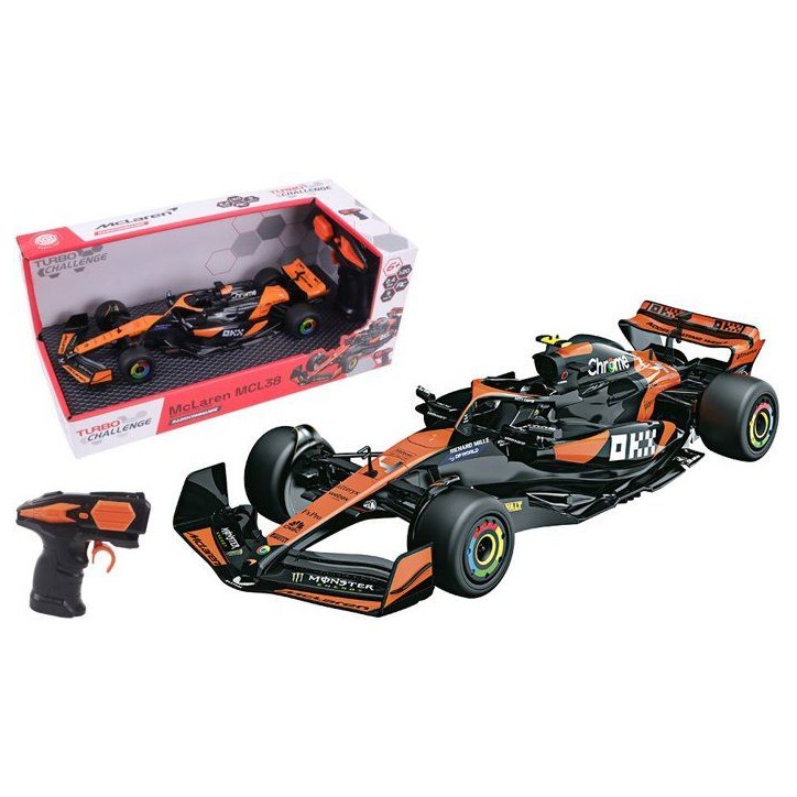 Voiture RC F1 McLaren télécommandée - TURBO CHALLENGE - 095629 - Échelle 1/20 - 2,4 GHz - Pilotage - Des 6 ans Voiture RC F1 McLaren télécommandée - TURBO CHALLENGE - 095629 - Échelle 1/20 - 2,4 GHz - Pilotage - Des 6 ans