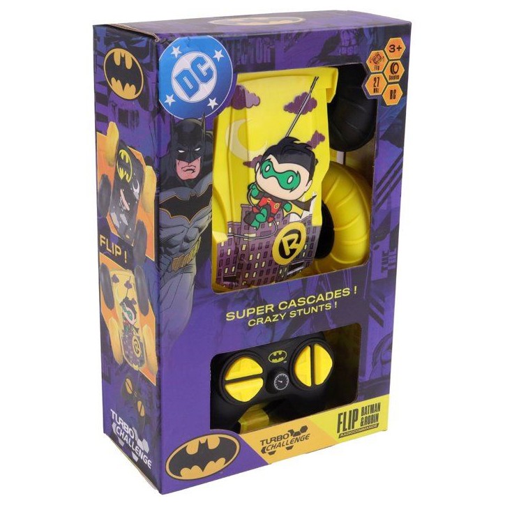 Flip Batman vs Robin RC télécommandée - TURBO CHALLENGE - 096644 - Double face - Cascades - Licence DC - Des 3 ans Flip Batman vs Robin RC télécommandée - TURBO CHALLENGE - 096644 - Double face - Cascades - Licence DC - Des 3 ans