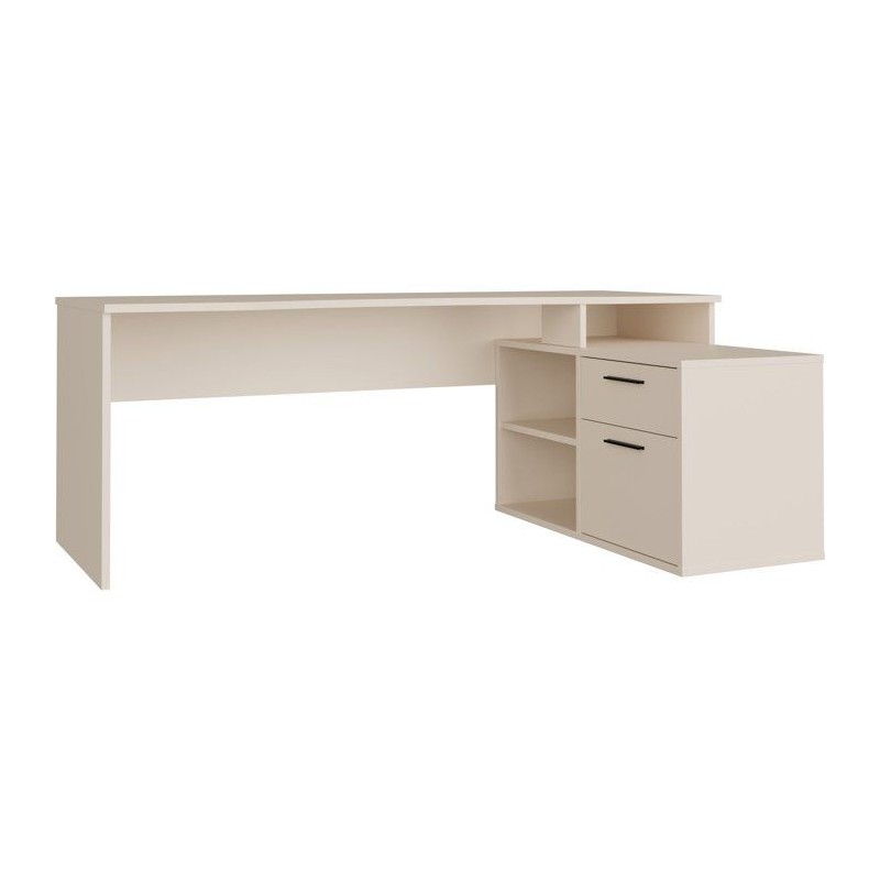 Bureau d'angle - TEZAUR - Beige - 200 x 121,8 x 75,7 cm