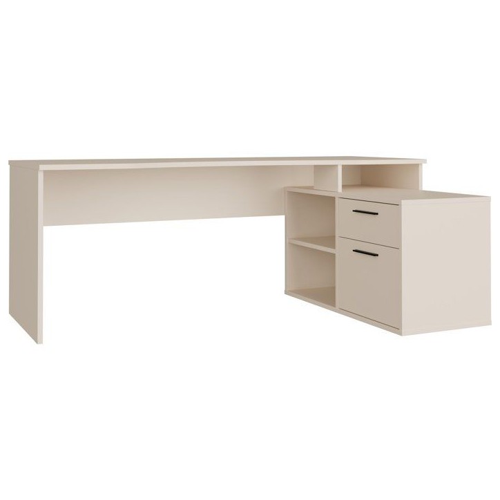 Bureau d'angle - TEZAUR - Beige - 200 x 121,8 x 75,7 cm Bureau d'angle - TEZAUR - Beige - 200 x 121,8 x 75,7 cm
