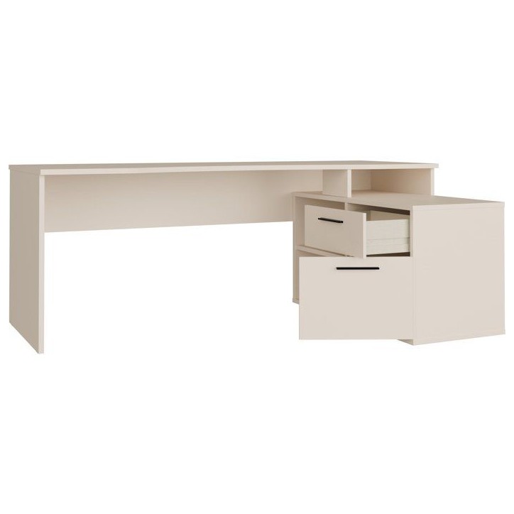 Bureau d'angle - TEZAUR - Beige - 200 x 121,8 x 75,7 cm Bureau d'angle - TEZAUR - Beige - 200 x 121,8 x 75,7 cm