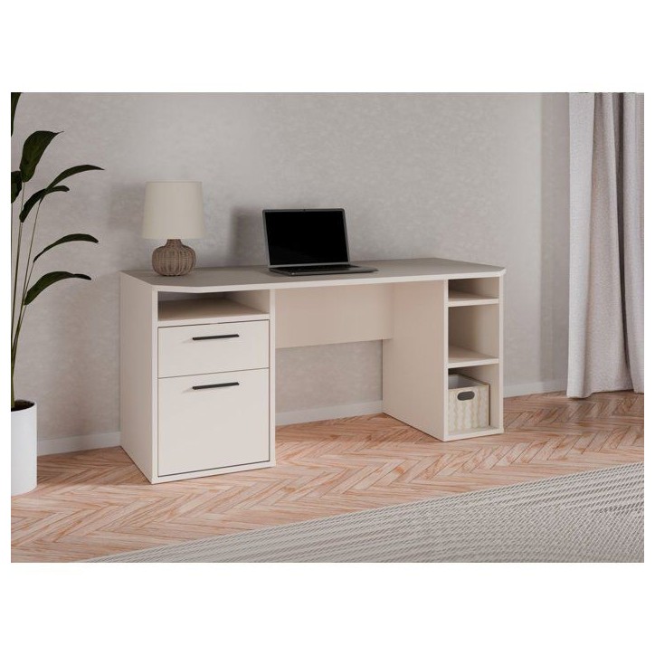 Bureau d'angle - TEZAUR - Beige - 160 x 72 x 75,7 cm Bureau d'angle - TEZAUR - Beige - 160 x 72 x 75,7 cm