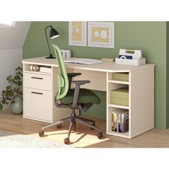 Bureau d'angle - TEZAUR - Beige - 160 x 72 x 75,7 cm