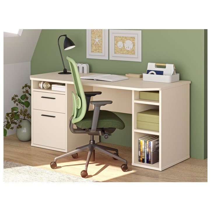 Bureau d'angle - TEZAUR - Beige - 160 x 72 x 75,7 cm Bureau d'angle - TEZAUR - Beige - 160 x 72 x 75,7 cm