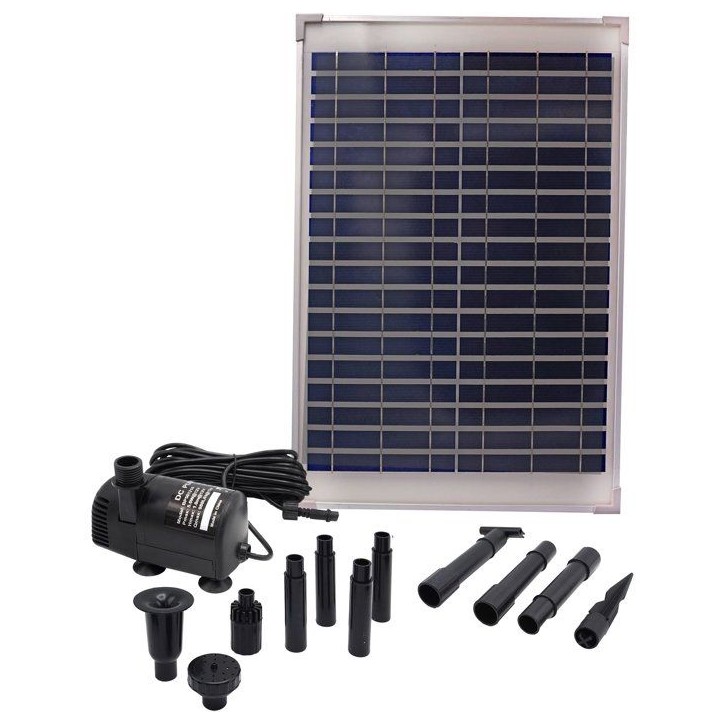 Pompe fontaine - UBBINK - SolarMax 1000 - Débit 1350 l/h - Panneau solaire 18V 580mA - Jets volcan & cloche Pompe fontaine - UBBINK - SolarMax 1000 - Débit 1350 l/h - Panneau solaire 18V 580mA - Jets volcan & cloche